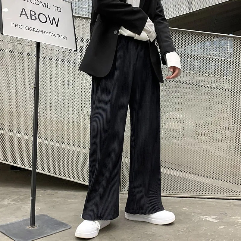 [Korean Style] 2 Colors Chiffon Pleated Wide Pants