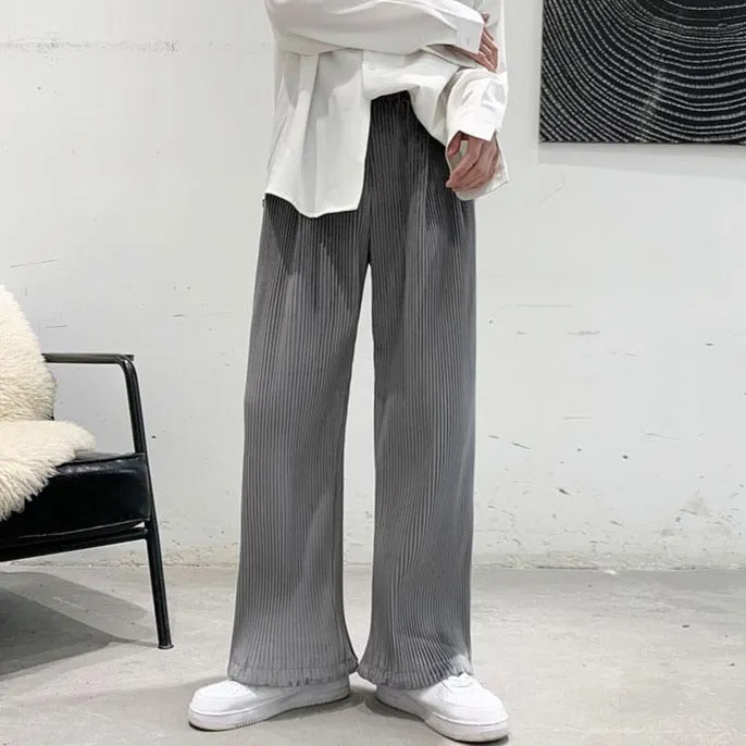 [Korean Style] 2 Colors Chiffon Pleated Wide Pants