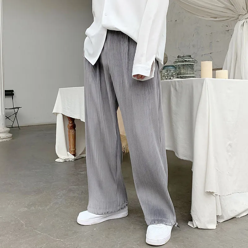 [Korean Style] 2 Colors Chiffon Pleated Wide Pants