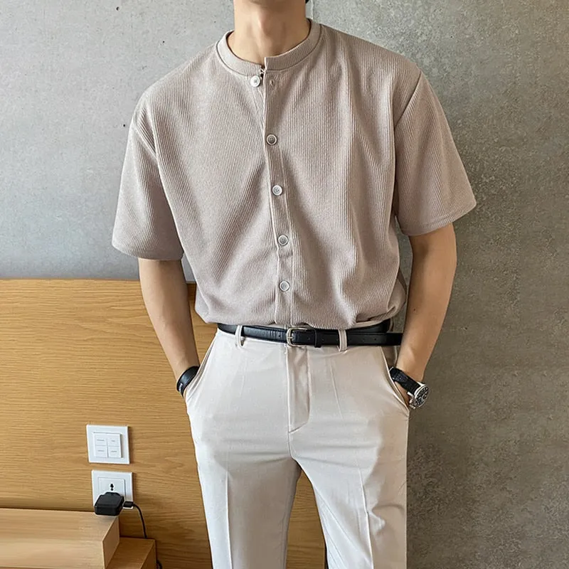 [Korean Style] 2 Colors Oversized Single-breasted Shirts