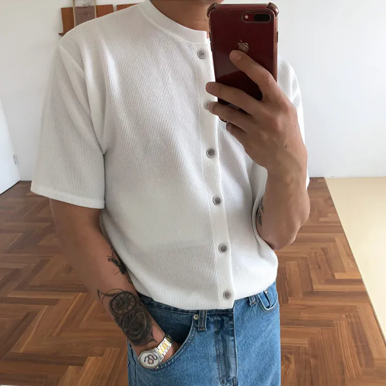 [Korean Style] 2 Colors Oversized Single-breasted Shirts