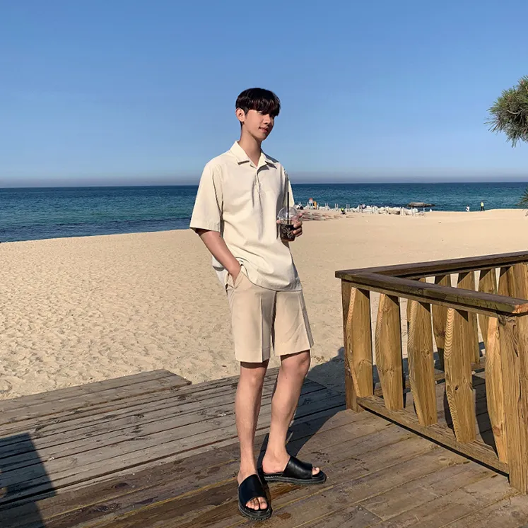 [Korean Style] 3 Colors Lapel Polo Shirts