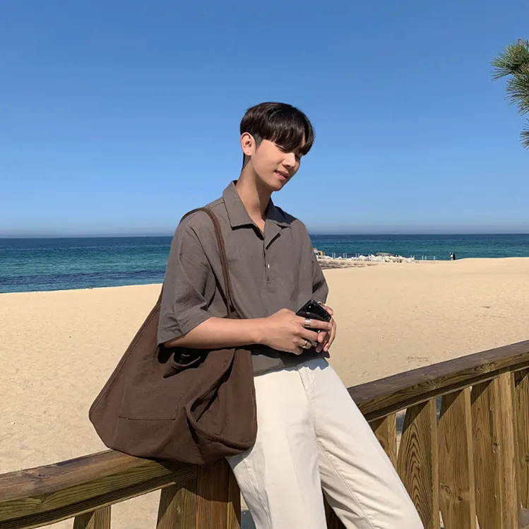 [Korean Style] 3 Colors Lapel Polo Shirts
