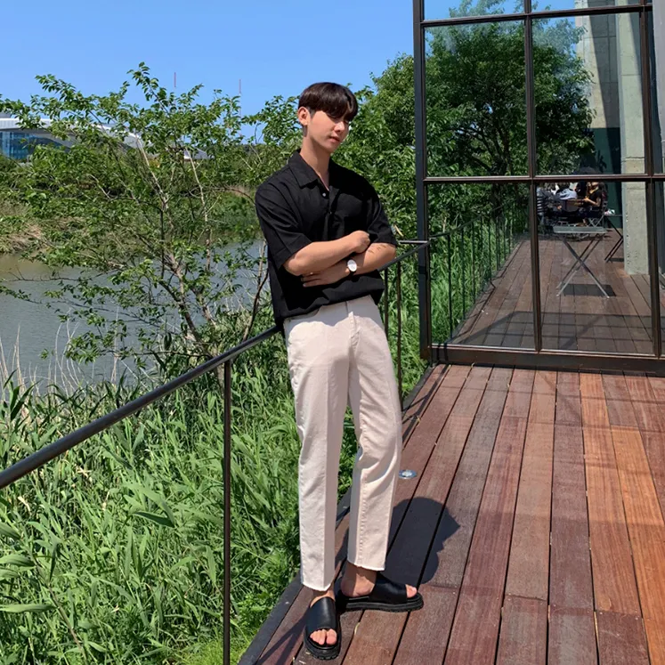 [Korean Style] 3 Colors Lapel Polo Shirts