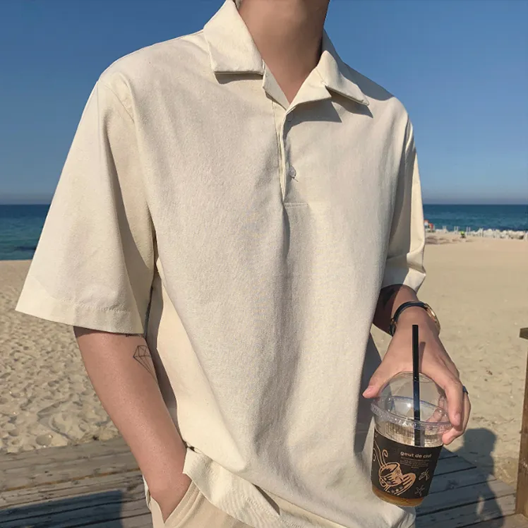 [Korean Style] 3 Colors Lapel Polo Shirts