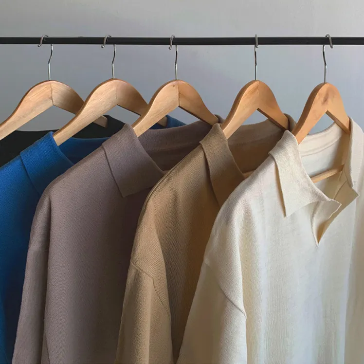[Korean Style] 4 Colors Knitted Lapel Polo Shirts