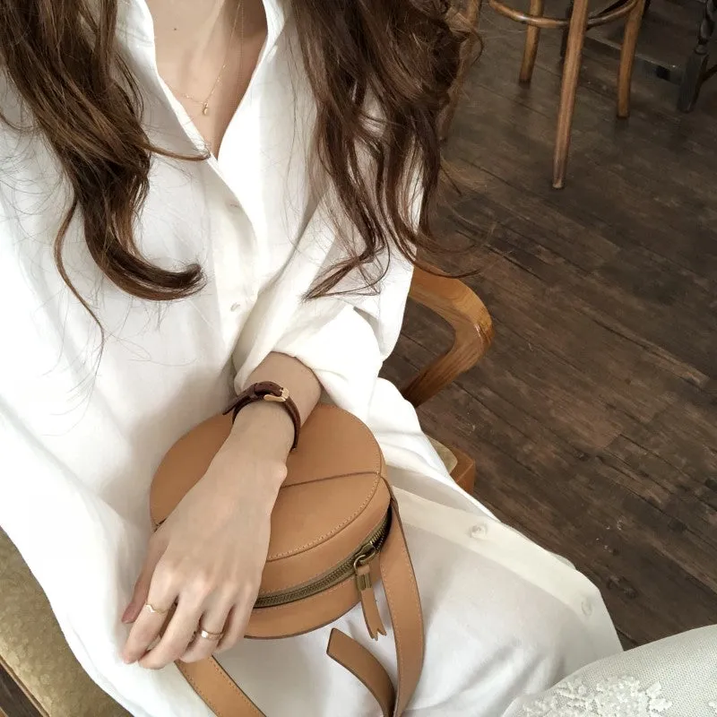 [Korean Style] 5 Colors Oversized Textured Maxi Cotton Shirtdress