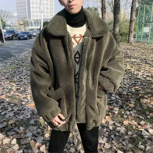 [Korean Style] Brick Wool Fleeced OverJacket