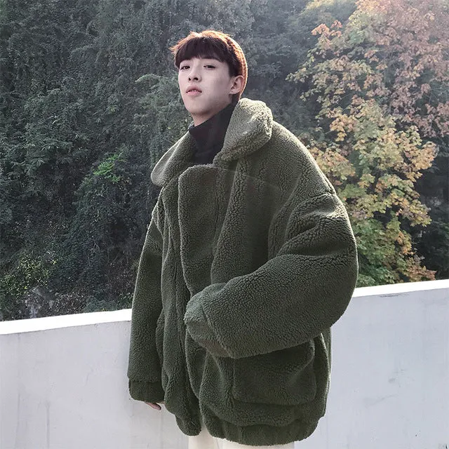 [Korean Style] Brick Wool Fleeced OverJacket