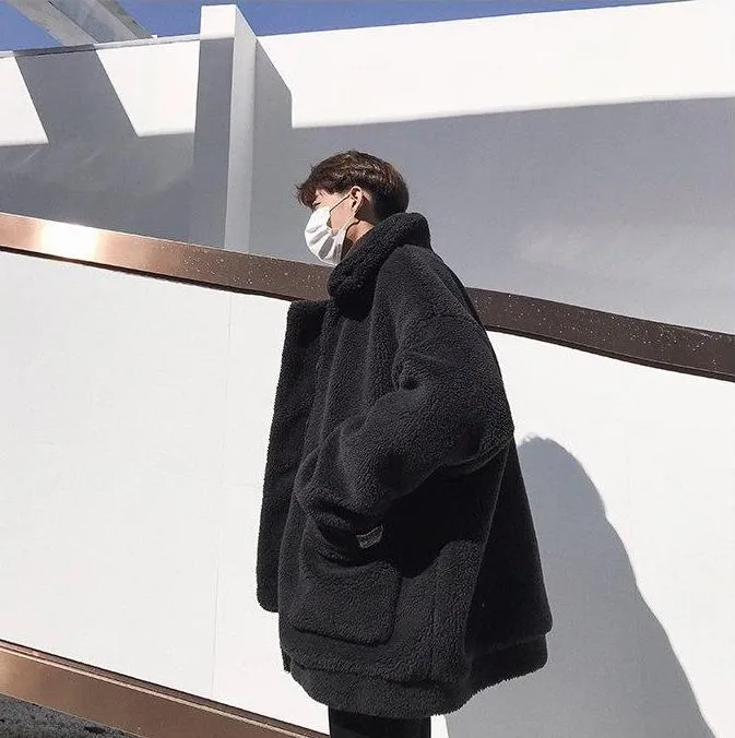 [Korean Style] Brick Wool Fleeced OverJacket