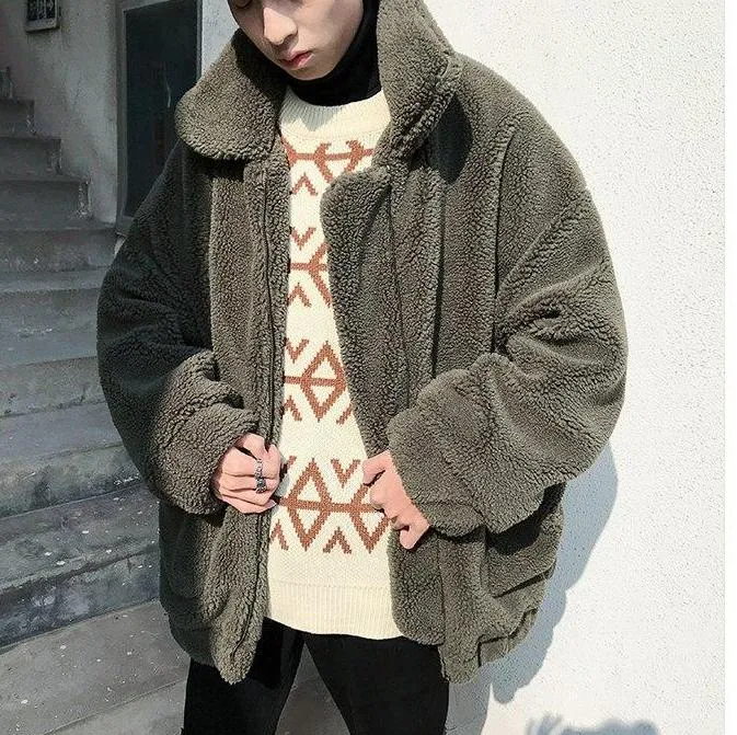 [Korean Style] Brick Wool Fleeced OverJacket