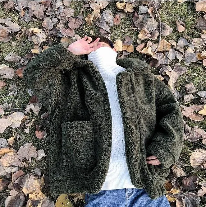 [Korean Style] Brick Wool Fleeced OverJacket