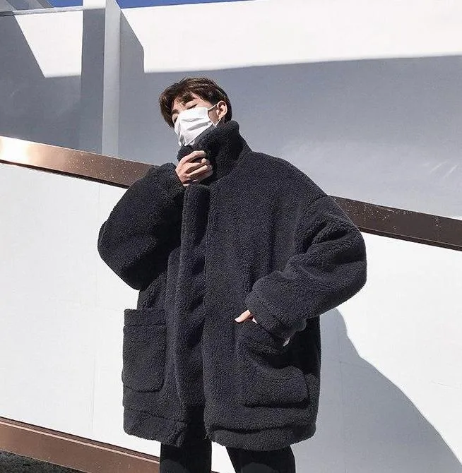 [Korean Style] Brick Wool Fleeced OverJacket
