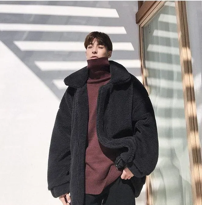 [Korean Style] Brick Wool Fleeced OverJacket