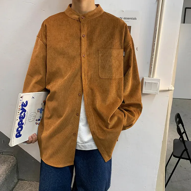 [Korean Style] Corduroy Long Sleeve Shirts