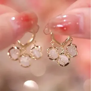 Korean Style earrings Gold Plated Eyebell Cat Eye Earrings