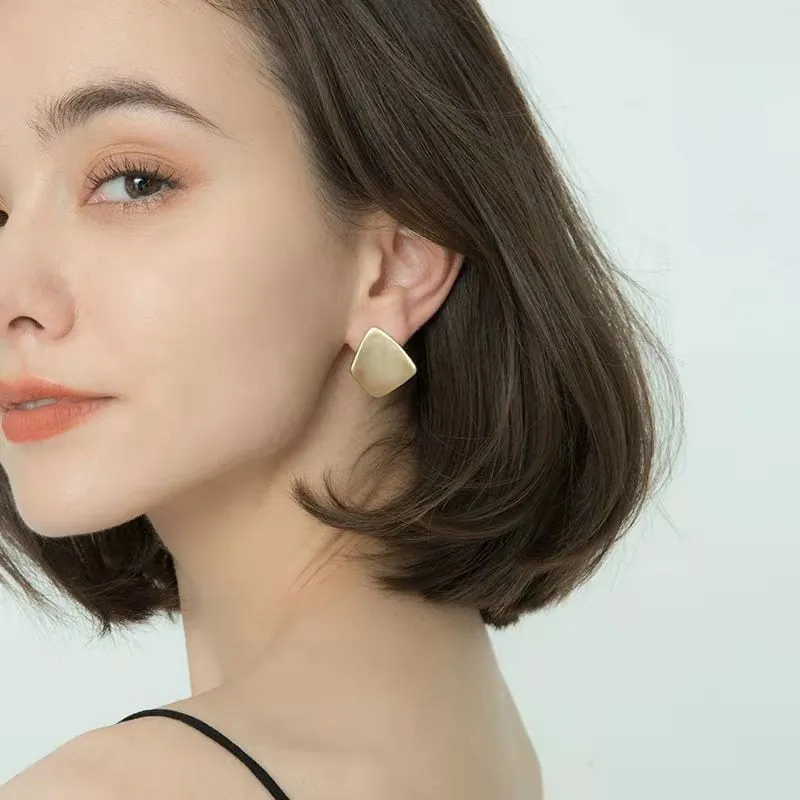 Korean Style Geometric metal Clip on Earrings Non Pierced  Ear Clips