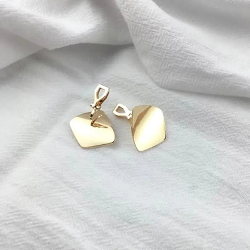 Korean Style Geometric metal Clip on Earrings Non Pierced  Ear Clips