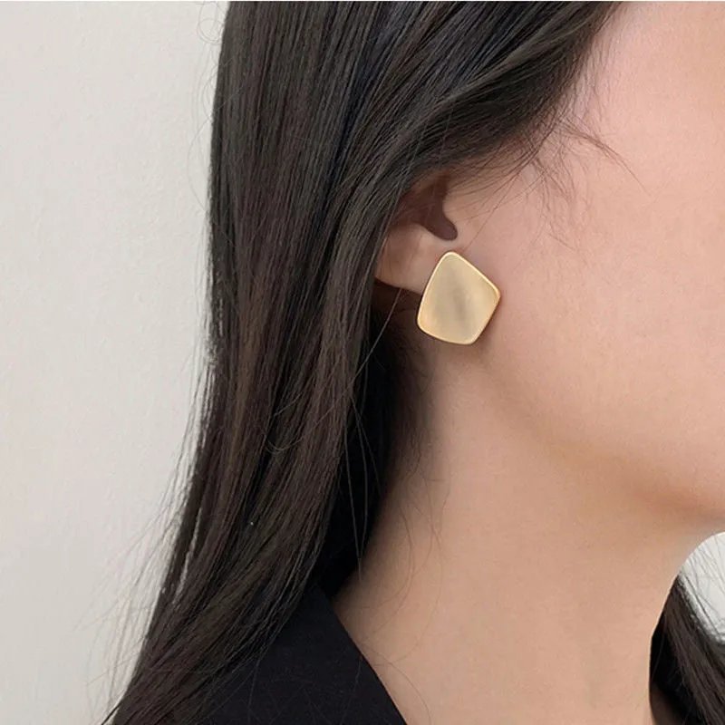 Korean Style Geometric metal Clip on Earrings Non Pierced  Ear Clips