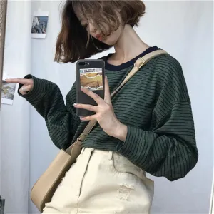 Korean T shirt Thin stripe