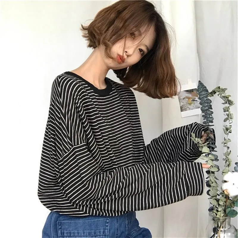 Korean T shirt Thin stripe