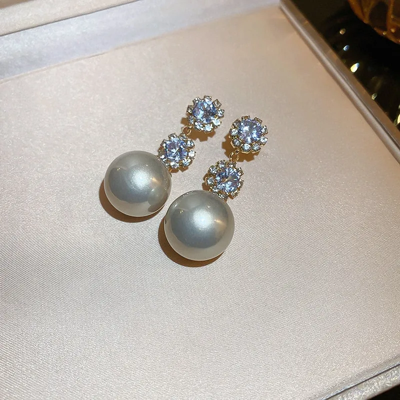 Korean Trendy Crystal Drop Earrings For Women