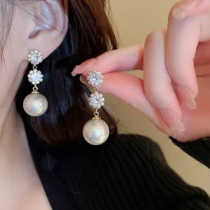Korean Trendy Crystal Drop Earrings For Women
