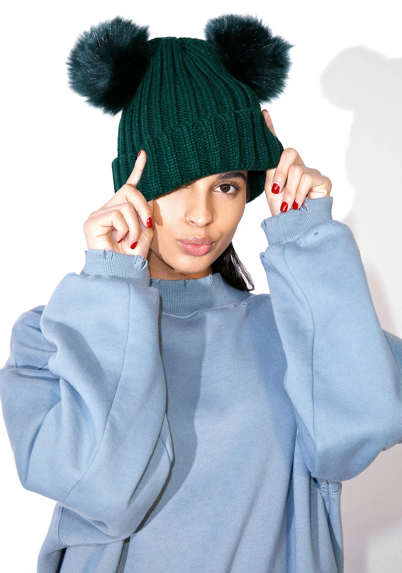 Kuma Pom-Pom Beanie