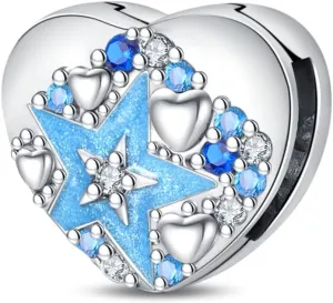 KUNSIR 925 Sterling Silver Clip-On Charm for Reflexions Mesh Bracelet Charm Bead fits Flat charm Bracelets Gift for Women（undersea love）