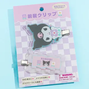 Kuromi Pastel Checker Hair Clip Set