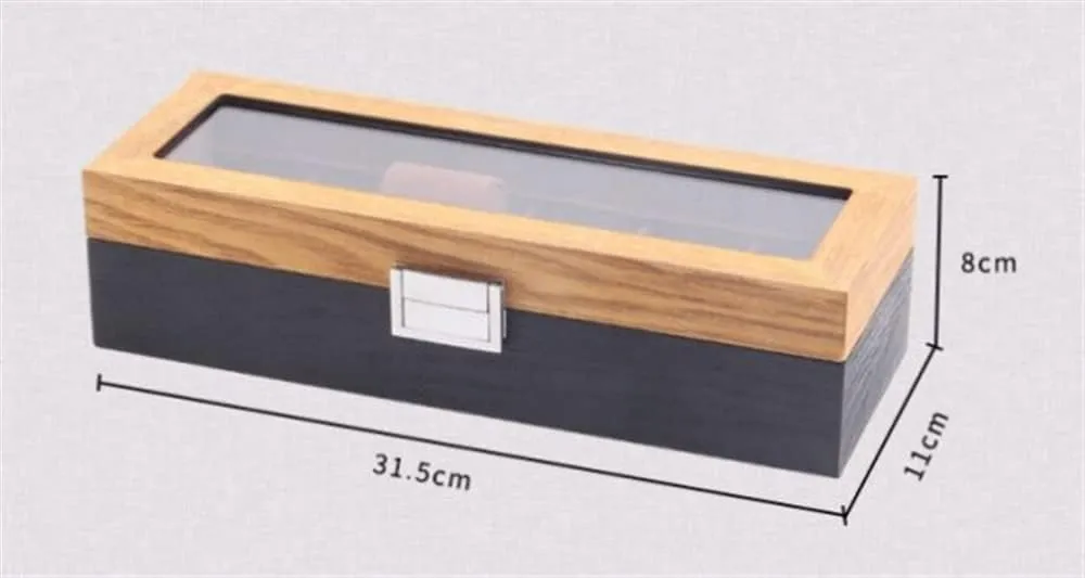 KYUSAR Watch Box Watch Holder Watch Box Slots Retro Wood Watch Display Box Organizer Watch Wooden Case Jewelry Case Watch Storage Box Watch Case (Color : 6 Slots)