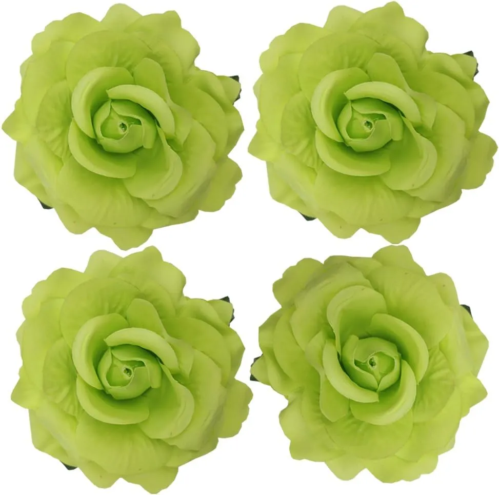 La Homein Sanrich 4pcs/Pack Fabric Rose Hair Flowers Clips Mexican Hair Flowers Hairpin Brooch Headpieces