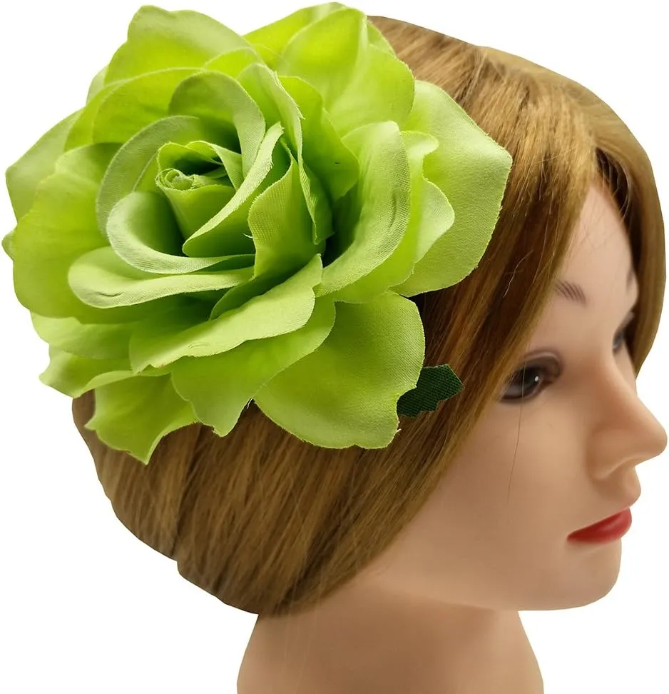 La Homein Sanrich 4pcs/Pack Fabric Rose Hair Flowers Clips Mexican Hair Flowers Hairpin Brooch Headpieces
