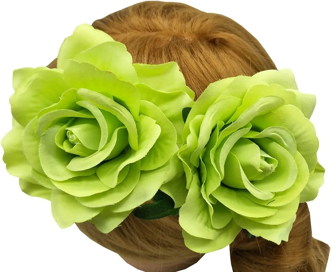La Homein Sanrich 4pcs/Pack Fabric Rose Hair Flowers Clips Mexican Hair Flowers Hairpin Brooch Headpieces