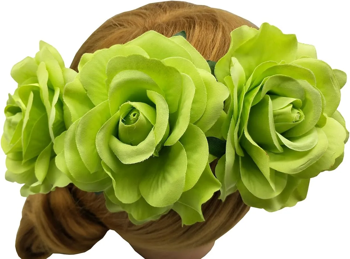 La Homein Sanrich 4pcs/Pack Fabric Rose Hair Flowers Clips Mexican Hair Flowers Hairpin Brooch Headpieces