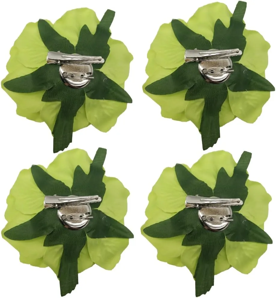 La Homein Sanrich 4pcs/Pack Fabric Rose Hair Flowers Clips Mexican Hair Flowers Hairpin Brooch Headpieces