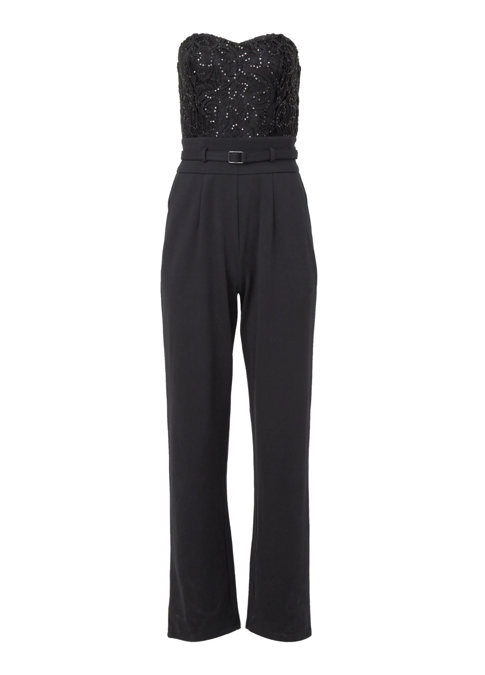 Lace Corset Jumpsuit - Black