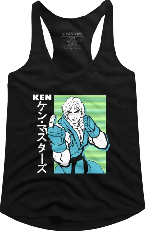 Ladies Ken Japanese Street Fighter Racerback Tank Top
