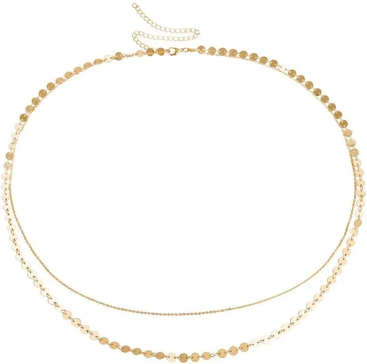 Ladies' Minimalist Sequin Double-Layer Waist Chain Body Chain Waist Chain Accessory