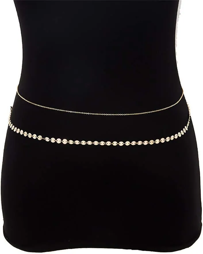 Ladies' Minimalist Sequin Double-Layer Waist Chain Body Chain Waist Chain Accessory