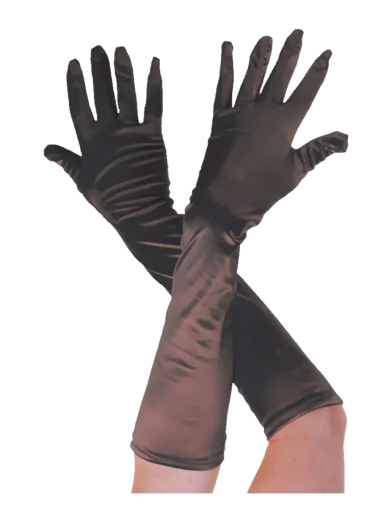 Ladies Plain Satin Long Gloves