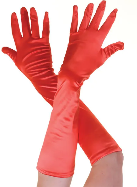 Ladies Plain Satin Long Gloves