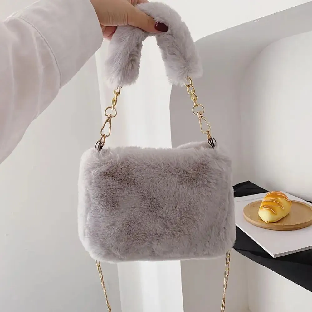 Lady Glams Faux Fur Handbag - Elevate Your Style with Plush Sophistication