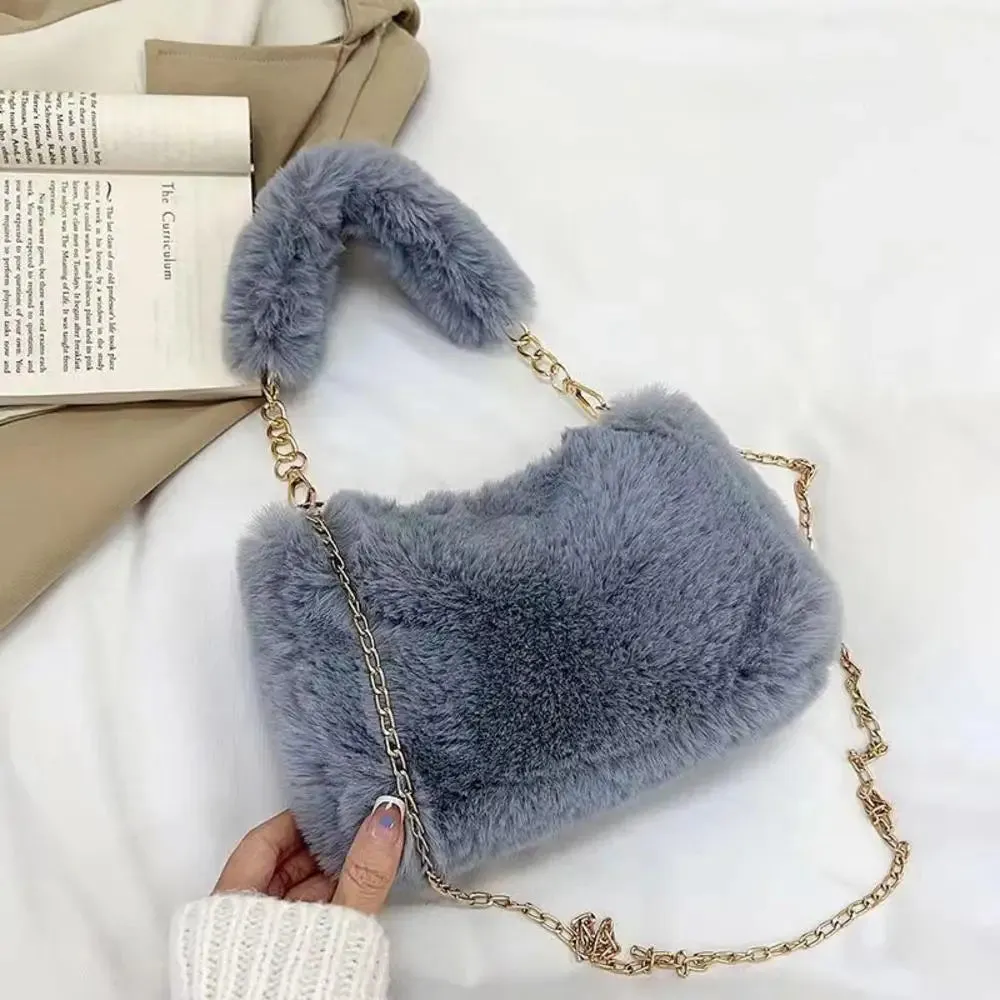 Lady Glams Faux Fur Handbag - Elevate Your Style with Plush Sophistication