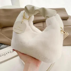 Lady Glams Faux Fur Handbag - Elevate Your Style with Plush Sophistication