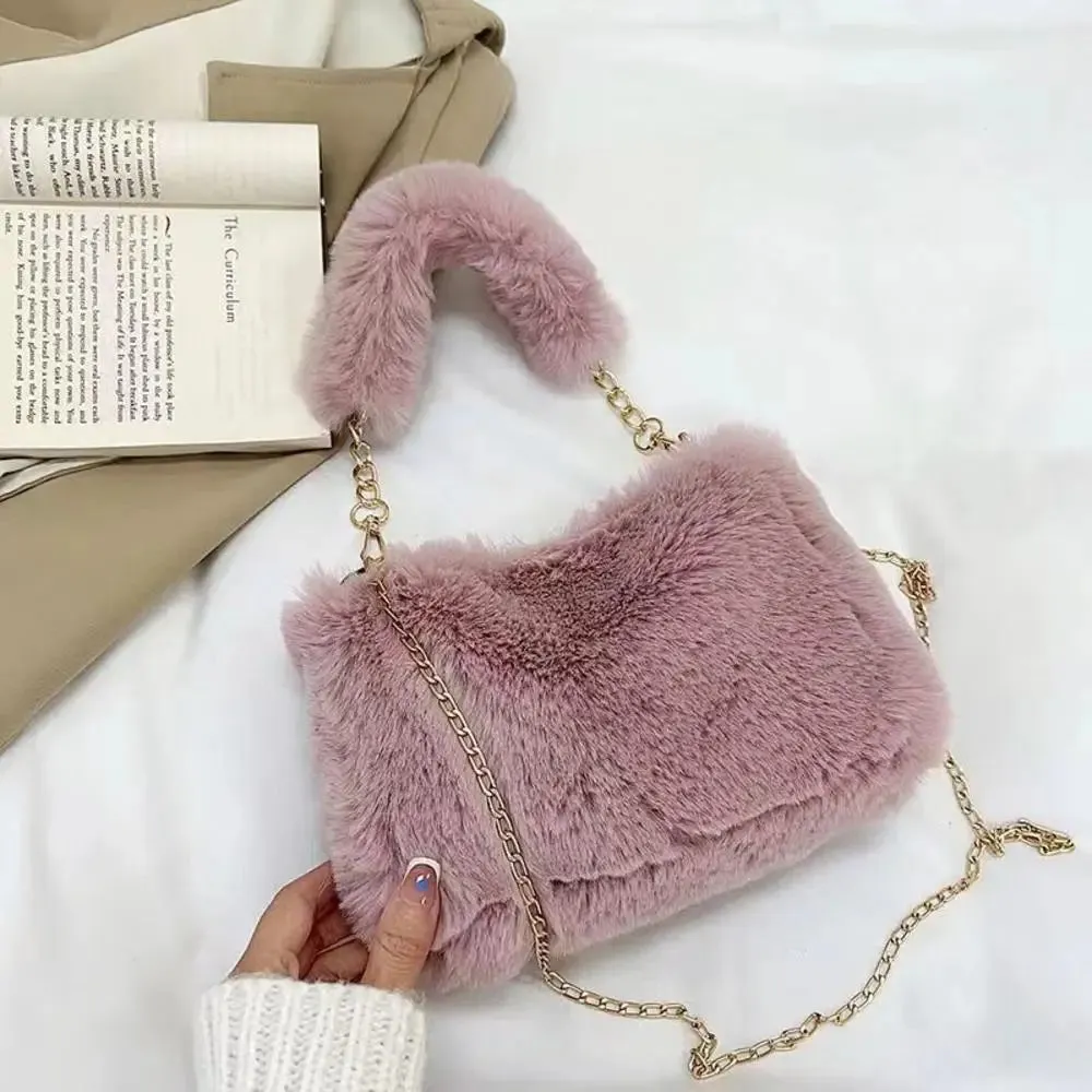 Lady Glams Faux Fur Handbag - Elevate Your Style with Plush Sophistication