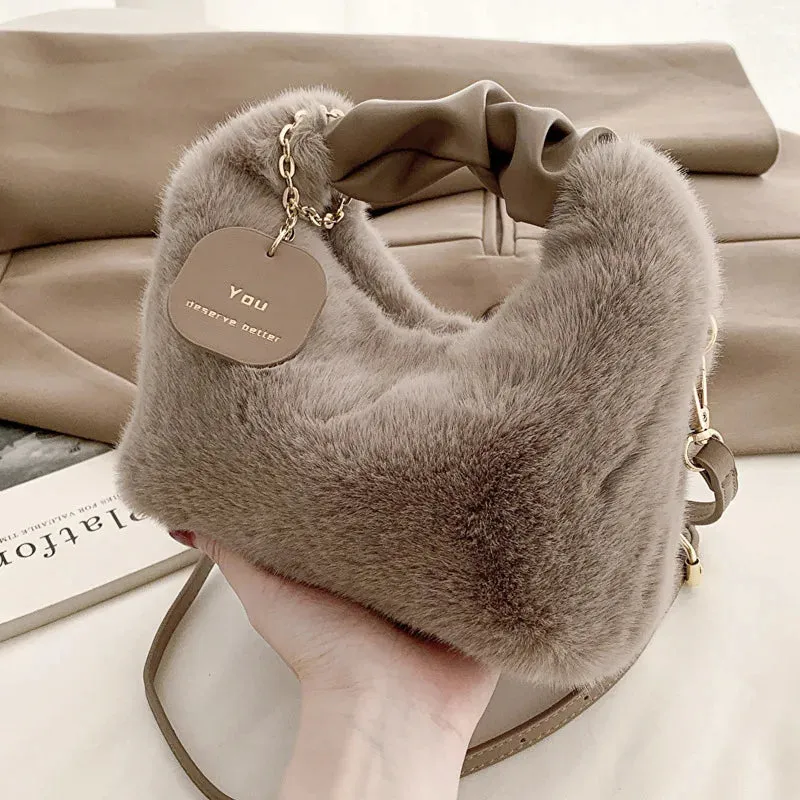 Lady Glams Faux Fur Handbag - Elevate Your Style with Plush Sophistication
