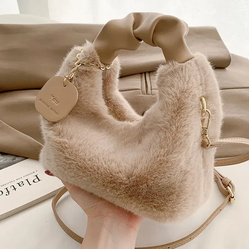 Lady Glams Faux Fur Handbag - Elevate Your Style with Plush Sophistication