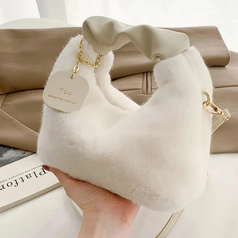 Lady Glams Faux Fur Handbag - Elevate Your Style with Plush Sophistication