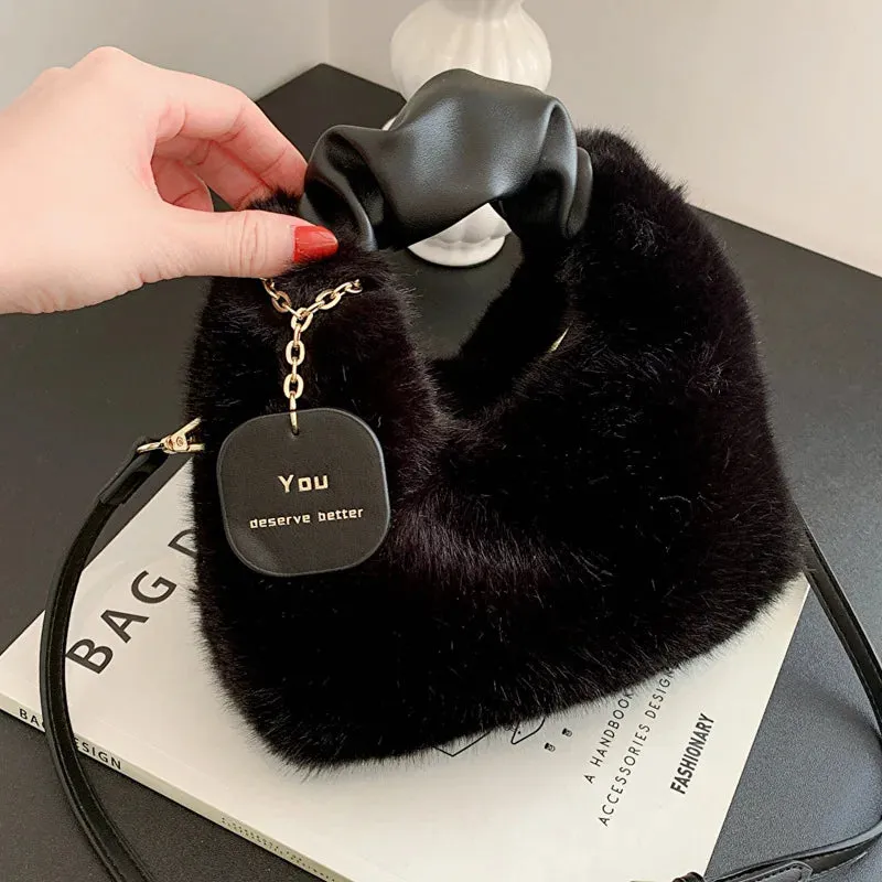 Lady Glams Faux Fur Handbag - Elevate Your Style with Plush Sophistication